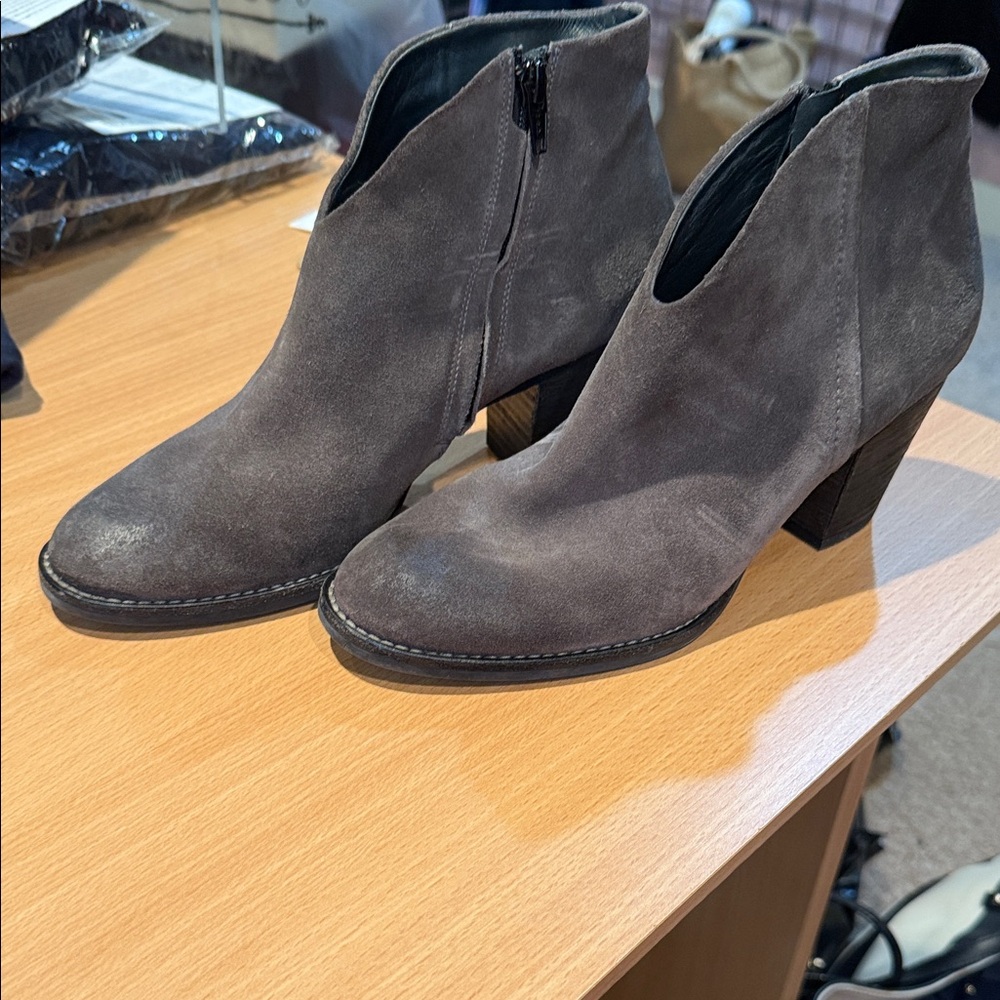 Paul Green Gray Suede “worn look” Ankle Boots